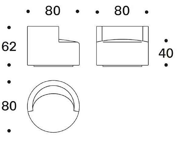 Fauteuil pivotant en tissu avec accoudoirs Saba Chance usine SABA de l'Italie. Foto №5