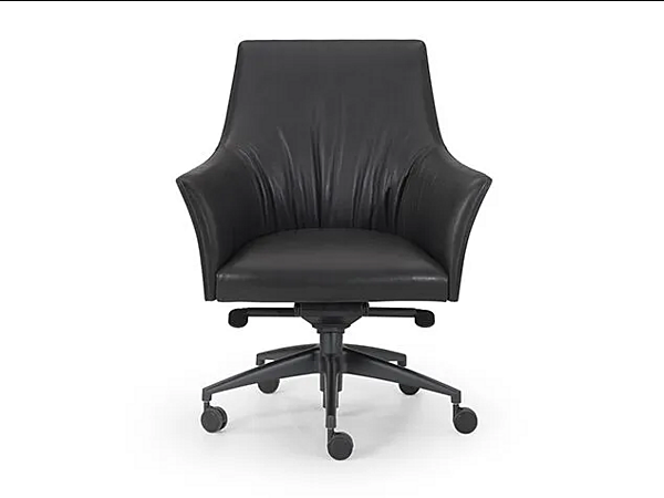 Chaise de direction pivotante en cuir avec roulettes Sella i 4 Mariani usine i 4 Mariani de l'Italie. Foto №6