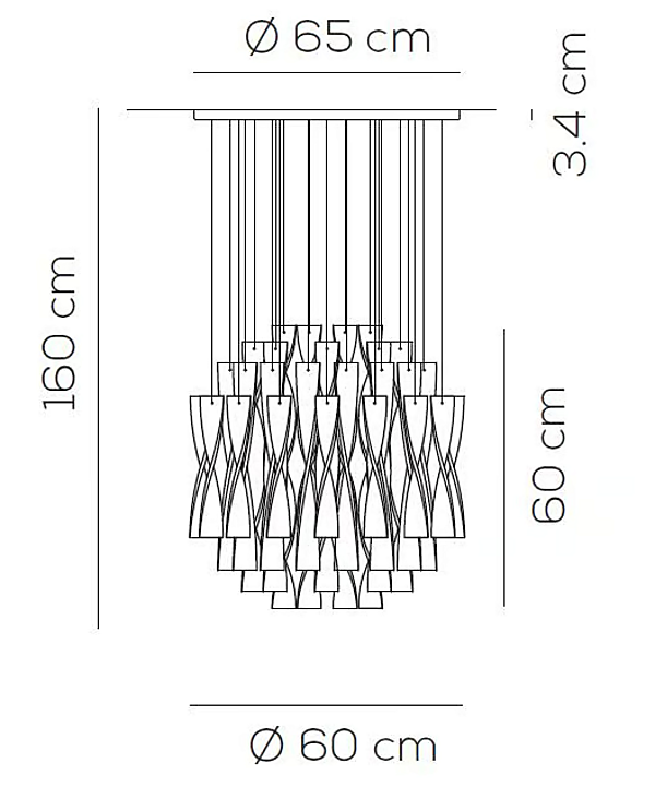 Suspension en verre de Murano AXOLIGHT Aura SP AURA 45, SPAURA60 usine Axolight de l'Italie. Foto №10