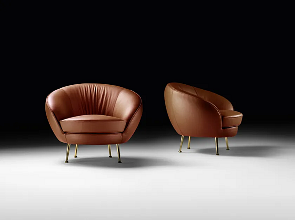 Fauteuil en cuir avec accoudoirs Giulia Black Tie GIU10 usine Black Tie de l'Italie. Foto №3