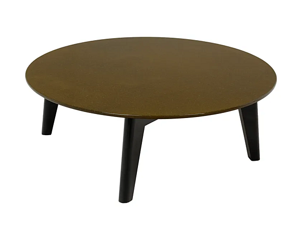 Table basse ronde en bois avec plateau en pierre de lave Edgar CHELINI usine CHELINI de l'Italie. Foto №1