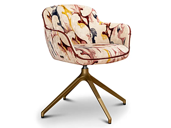 Fauteuil pivotant en velours à base à 4 branches Kowloon B FORMITALIA KOWLOON-B-Armchair-A