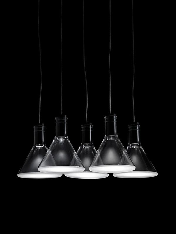 Suspension en verre borosilicate LED multispot Fabbian Polair usine Fabbian de l'Italie. Foto №9